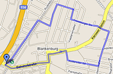 Geplante Route der Kiezbuslinie Blankenburg