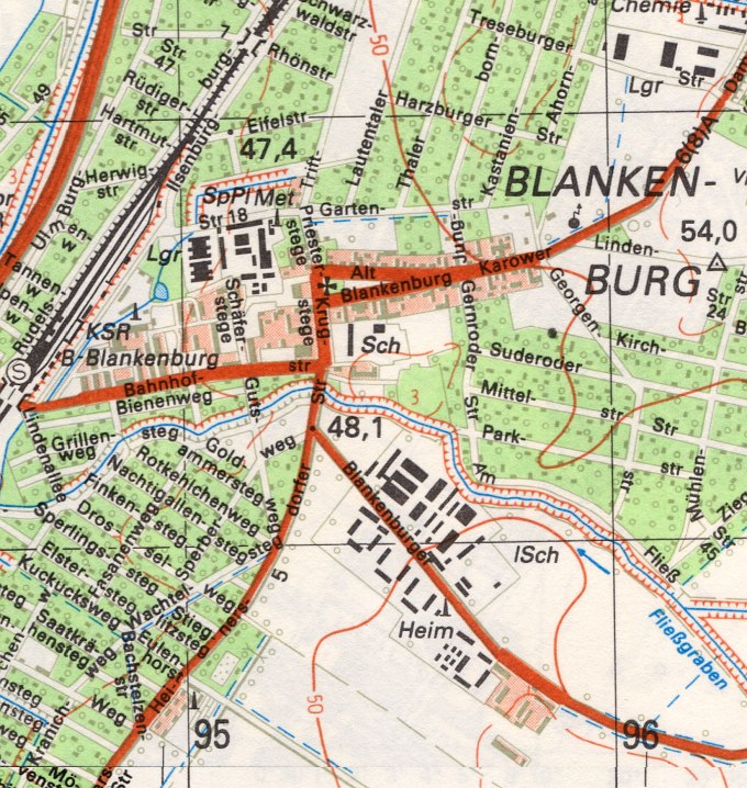 DDR-Karte Blankenburg 1986