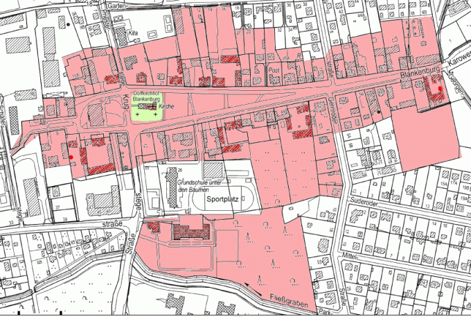 Karte der Baudenkmale in Berlin-Blankenburg